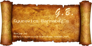 Gyurovics Barnabás névjegykártya